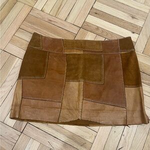 PLEIN SUD JEANS Patchwork Leather Mini Skirt